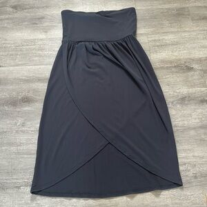 Susana Monaco strapless side pleat gray dress Sz XS